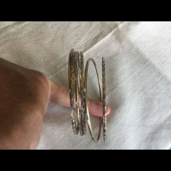$8 ea or 3/$15. Set of 6 Silvertone/Goldtone Bangl - Picture 2 of 8